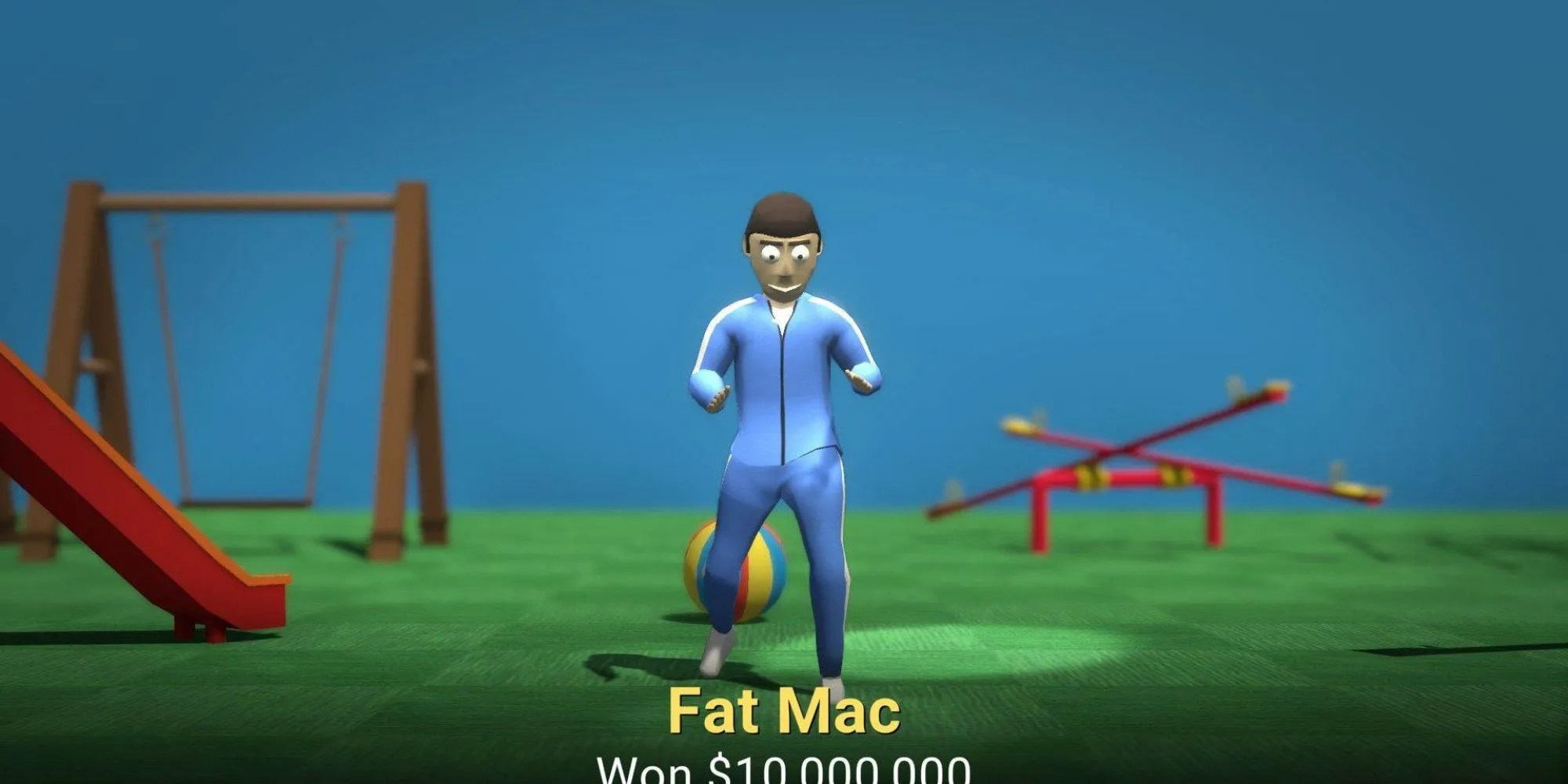 A victorious player celebrates with their winnings in Crab Game