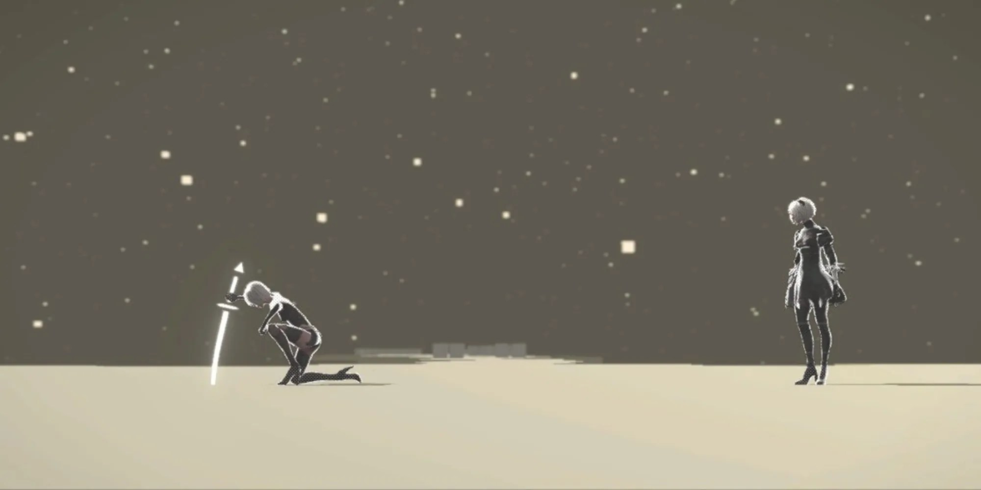 Nier Automata - 2B Seeing Herself In Her Own Programming