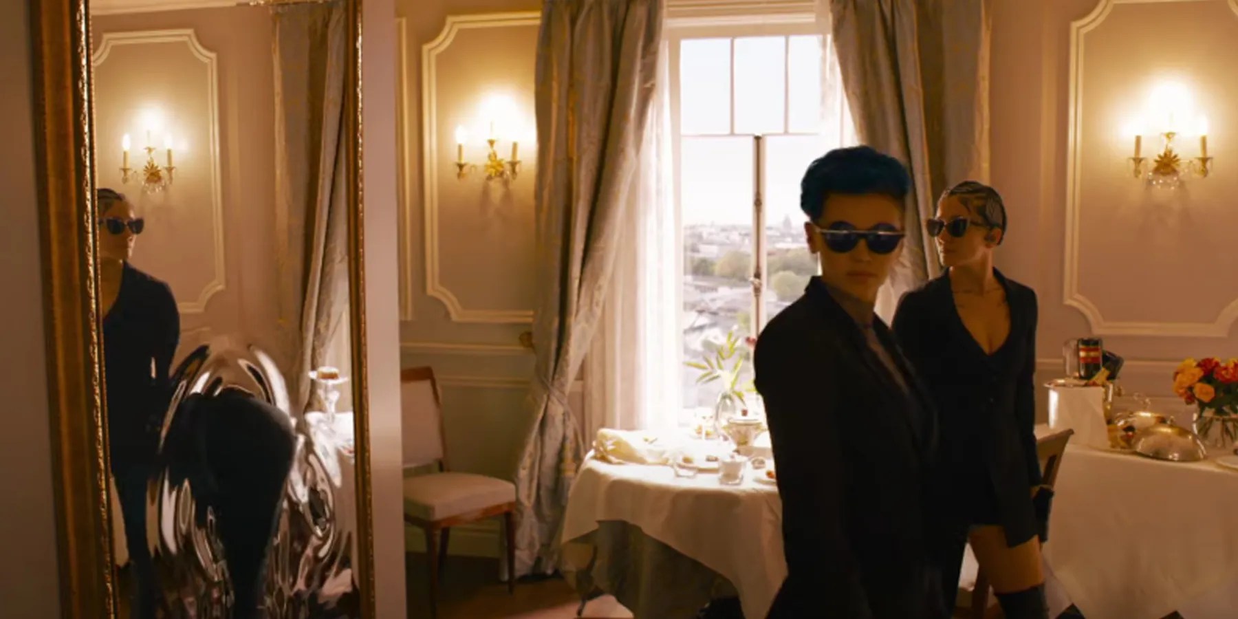 The team using portals in Matrix Resurrections