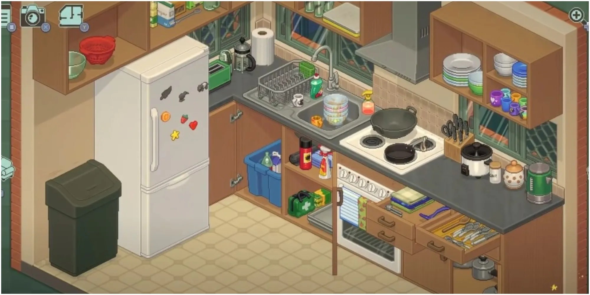 Unpacking Kitchen Scene Before Interacting With The Scene