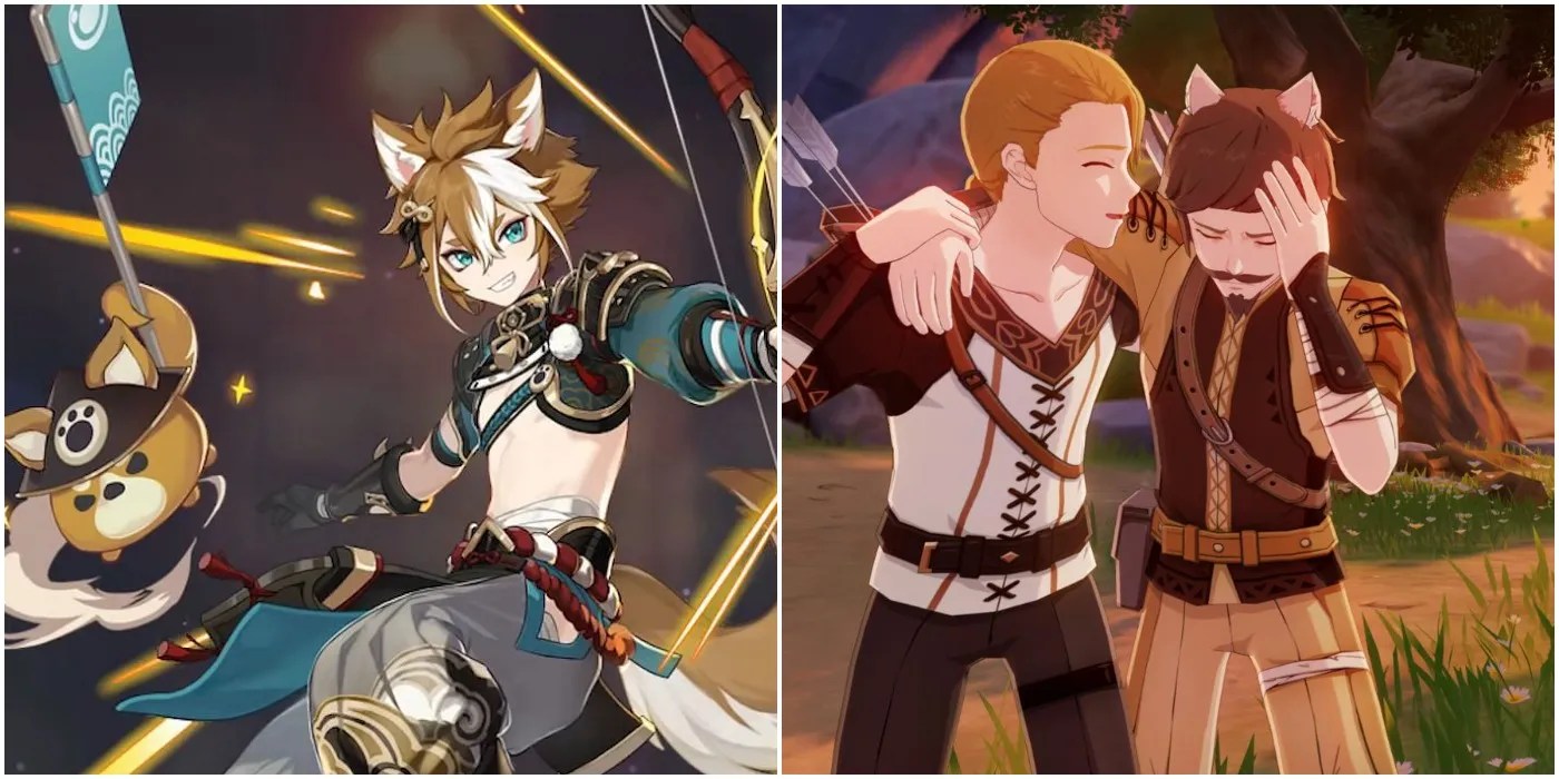 genshin impact gorou draff split image