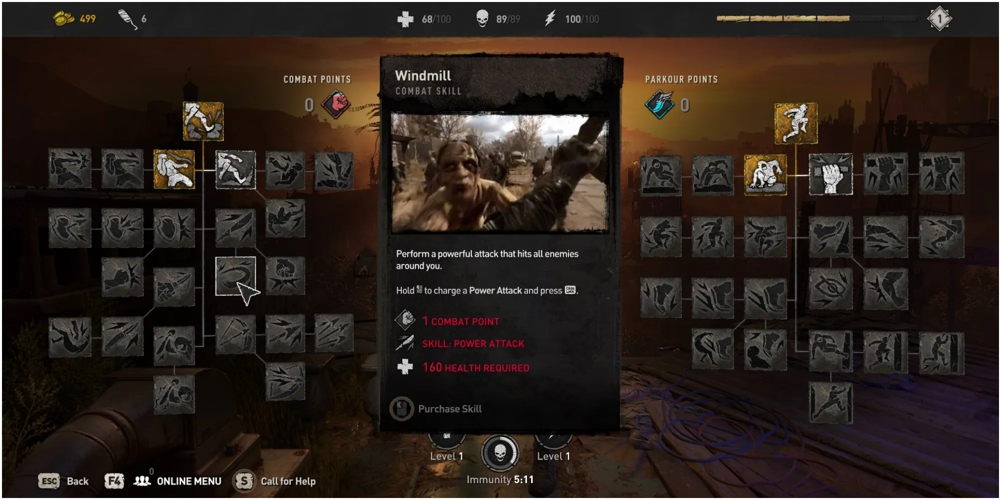 Dying Light 2 Windmill Skill Description In Combat Tree