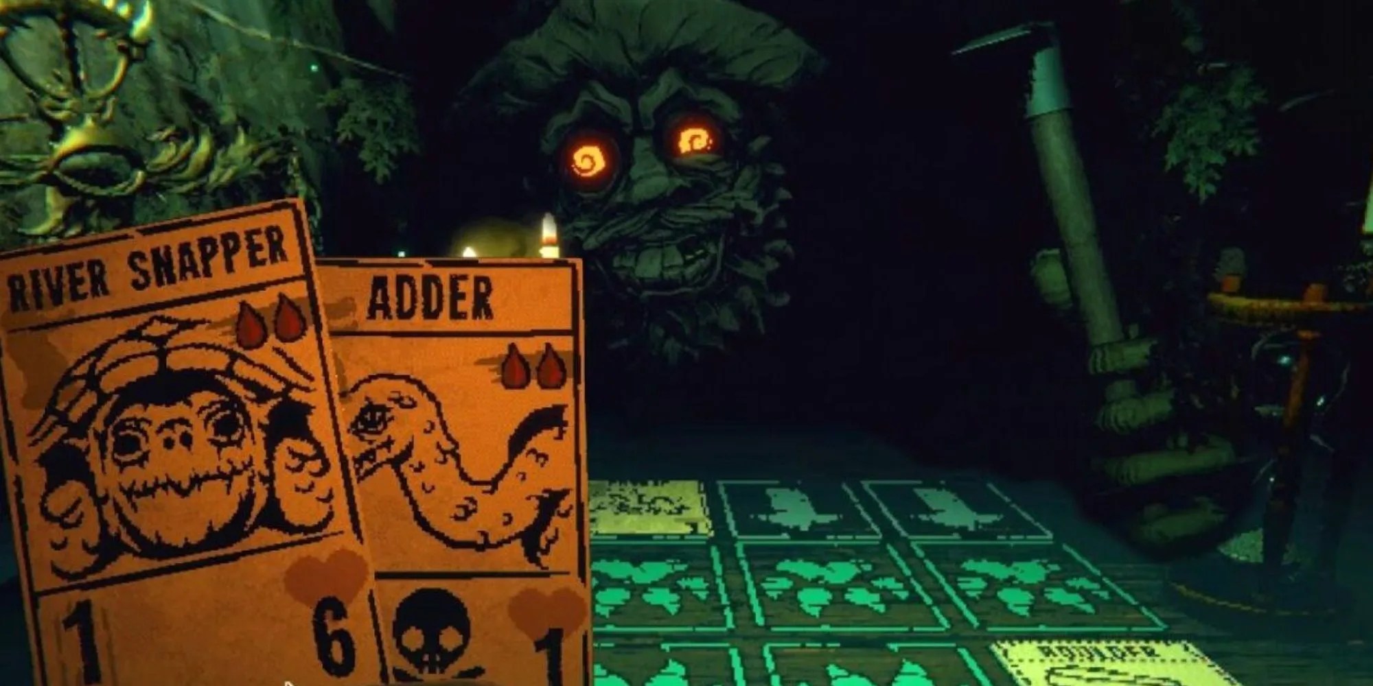 Inscryption Player Looking At Hand Of Cards