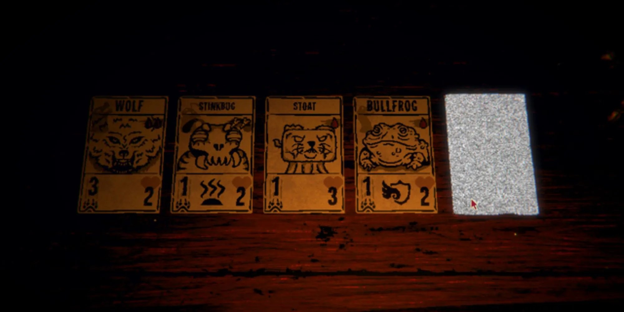 Inscryption Static Card Next To Other Cards