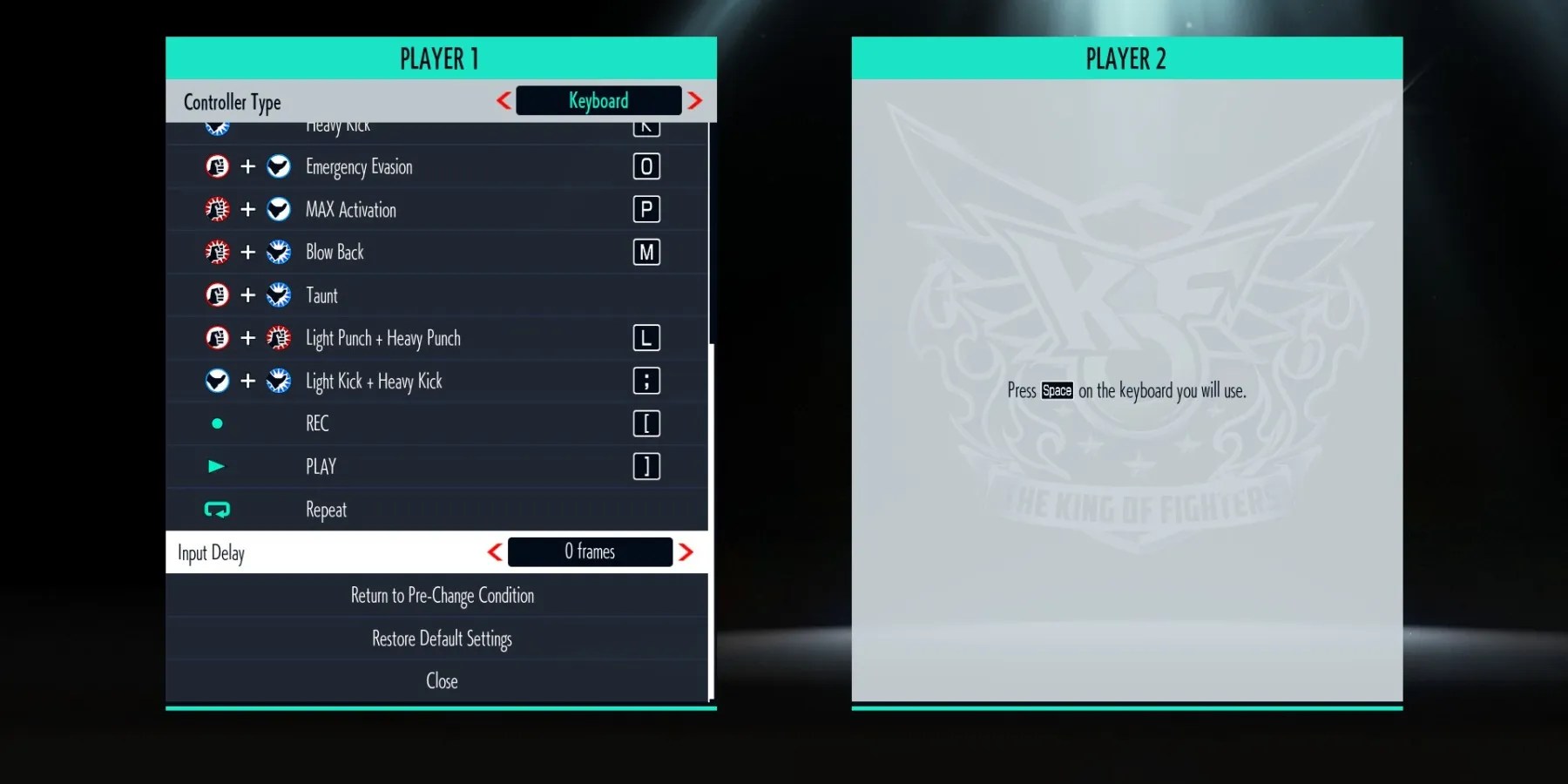 KOF Input Delay Option Cropped