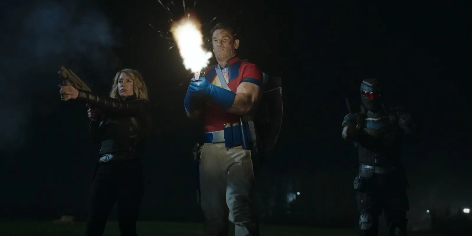 Peacemaker, Harcourt, and Vigilante go into battle in the Peacemaker finale