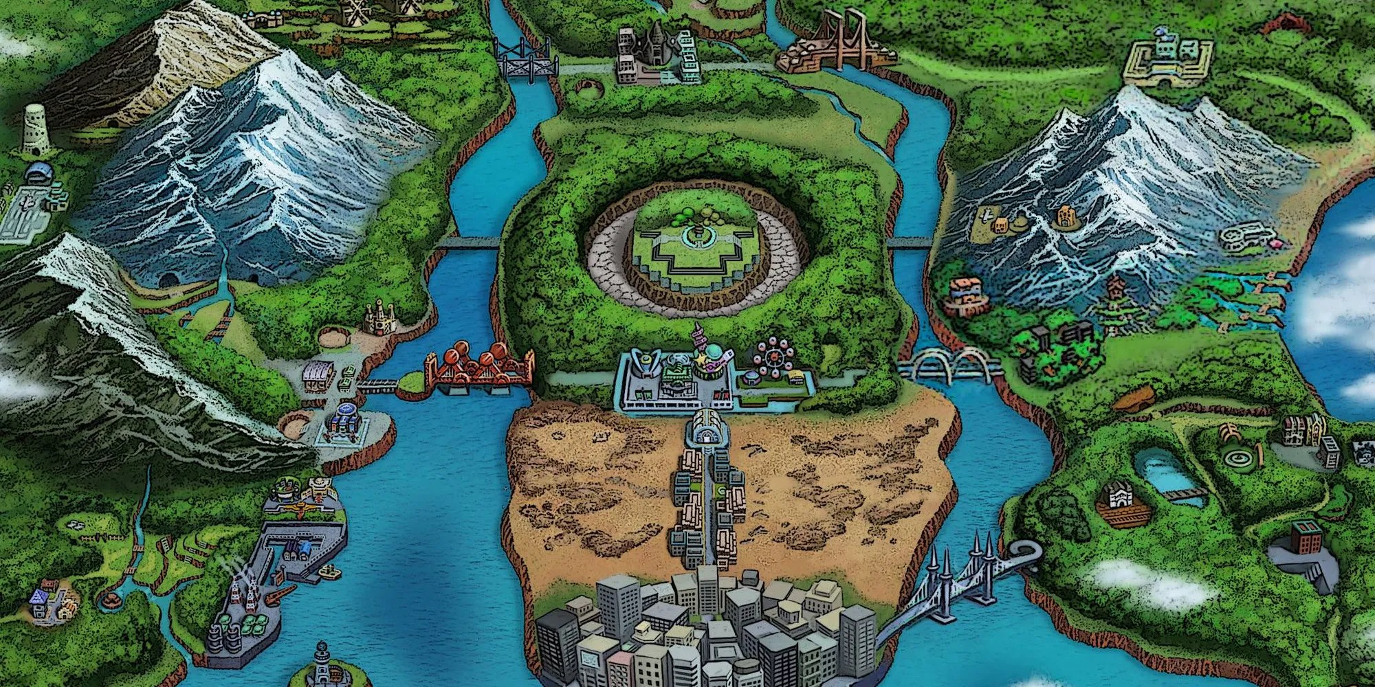 Map of the Unova region from Pokemon Black &amp; White