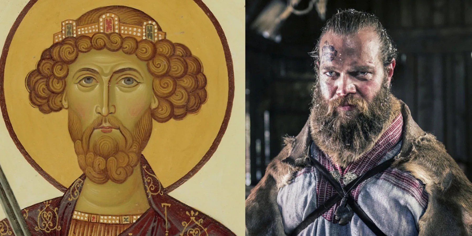 split image of saint olaf