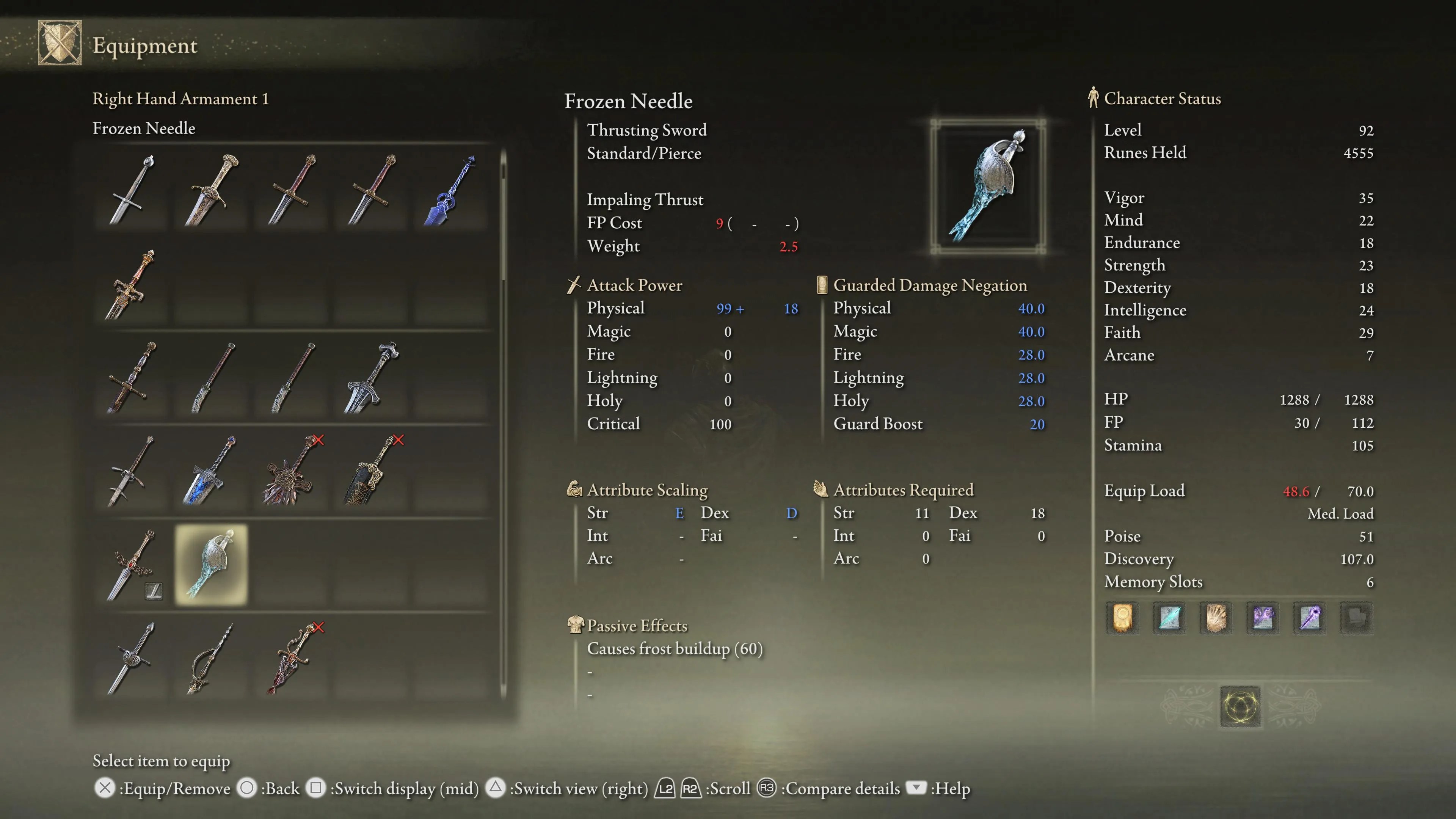 frozen needle elden ring weapon