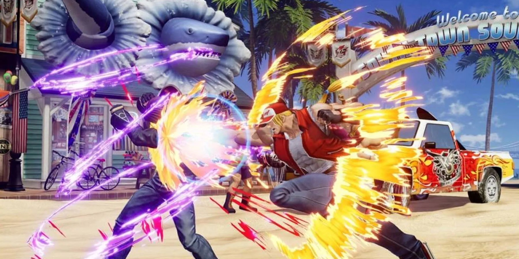 Characters doing a rush attack in KOF15