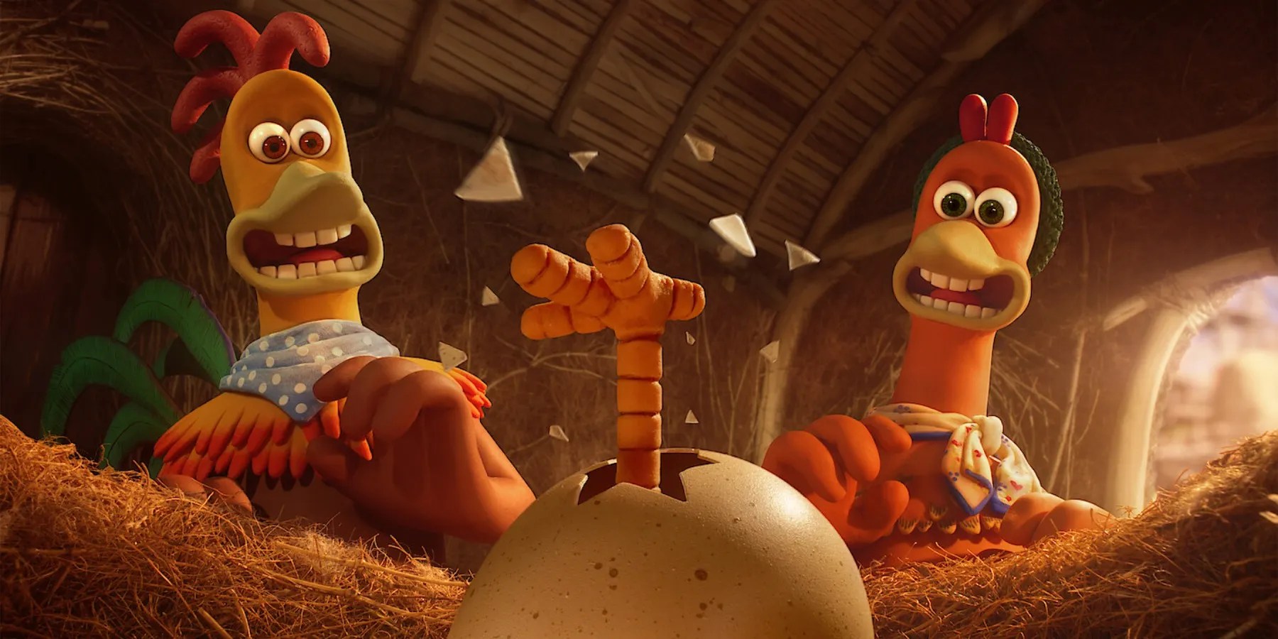 Chicken Run hatching from an egg