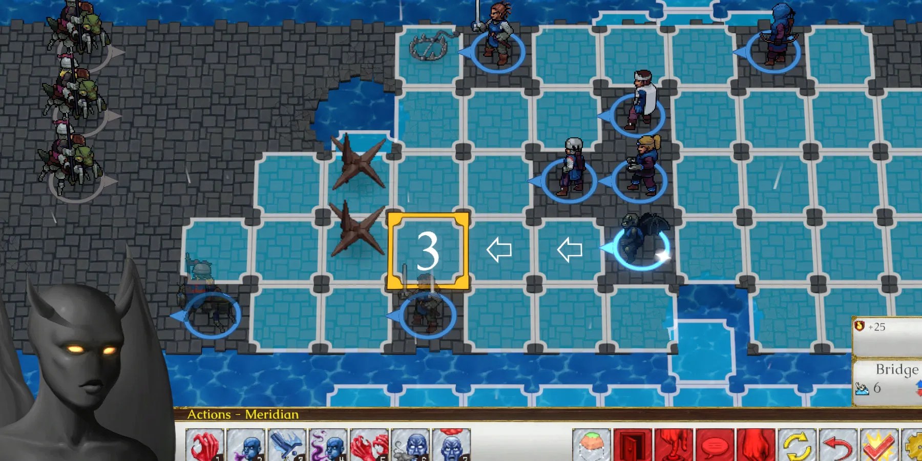 Telepath-Tactics-Liberated-battle-on-bridge-with-grid-system