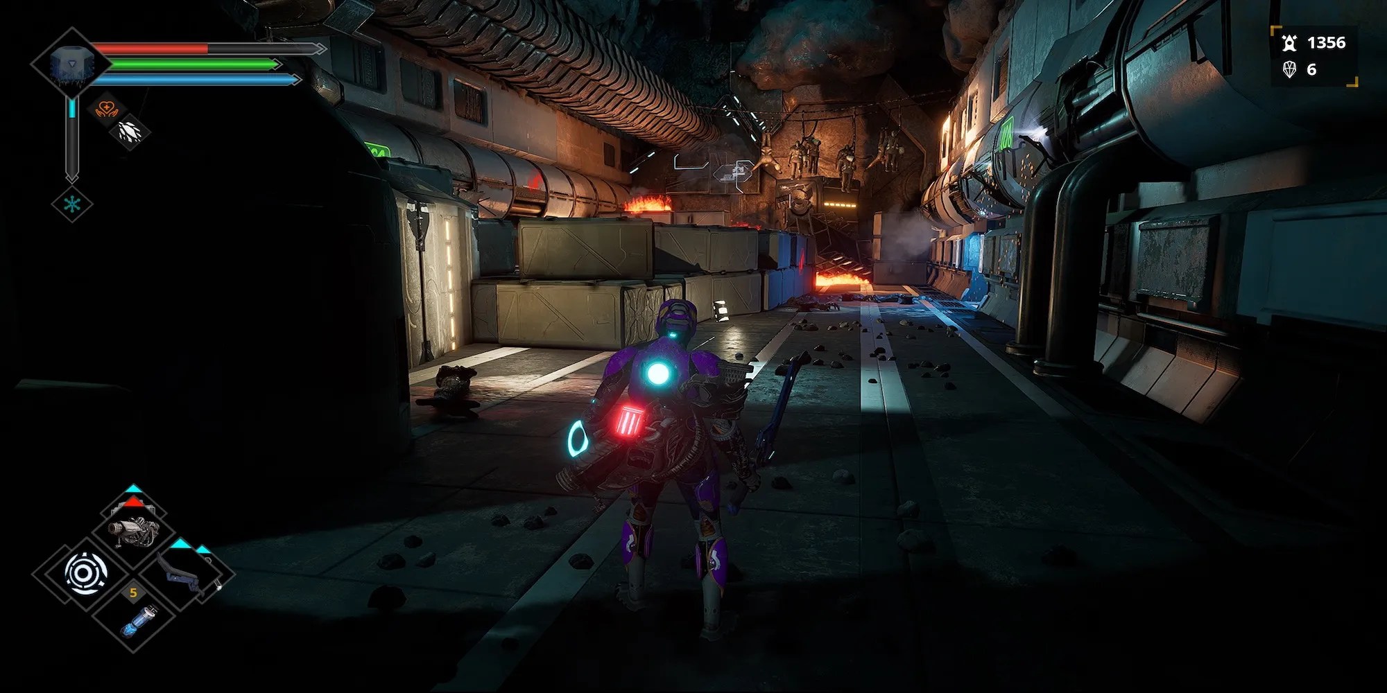 Exploring a dungeon in Dolmen