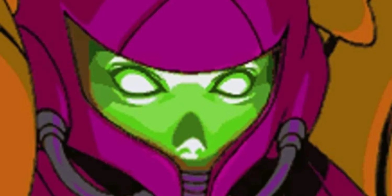 Metroid Fusion close-up of SA-X&rsquo;s face