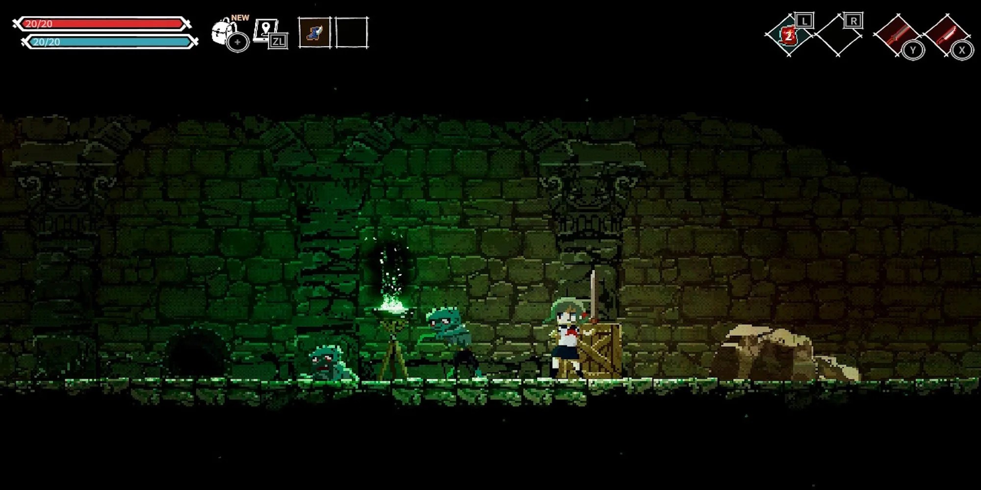 Fighting enemies in Lost Ruins