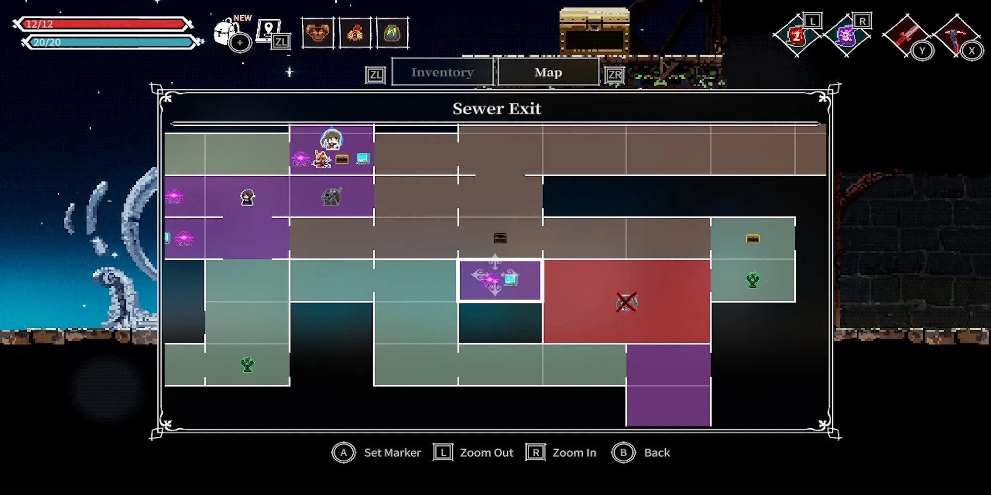 The map in Lost Ruins