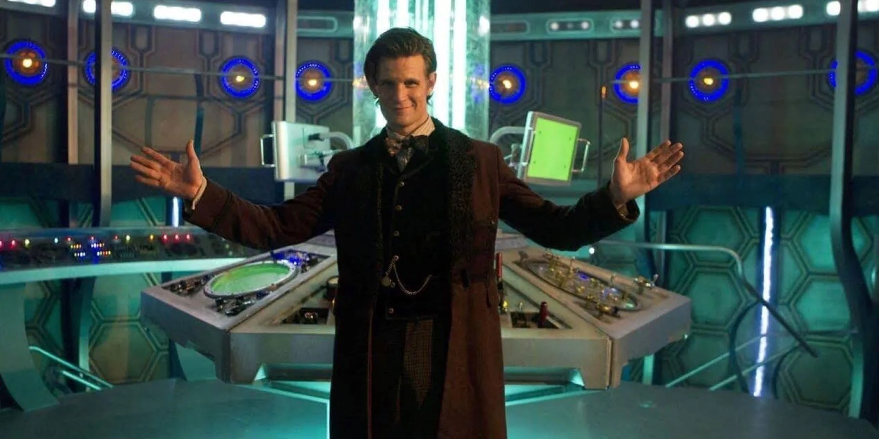 Matt Smith as Doctor Who’s Eleventh Doctor inside the TARDIS