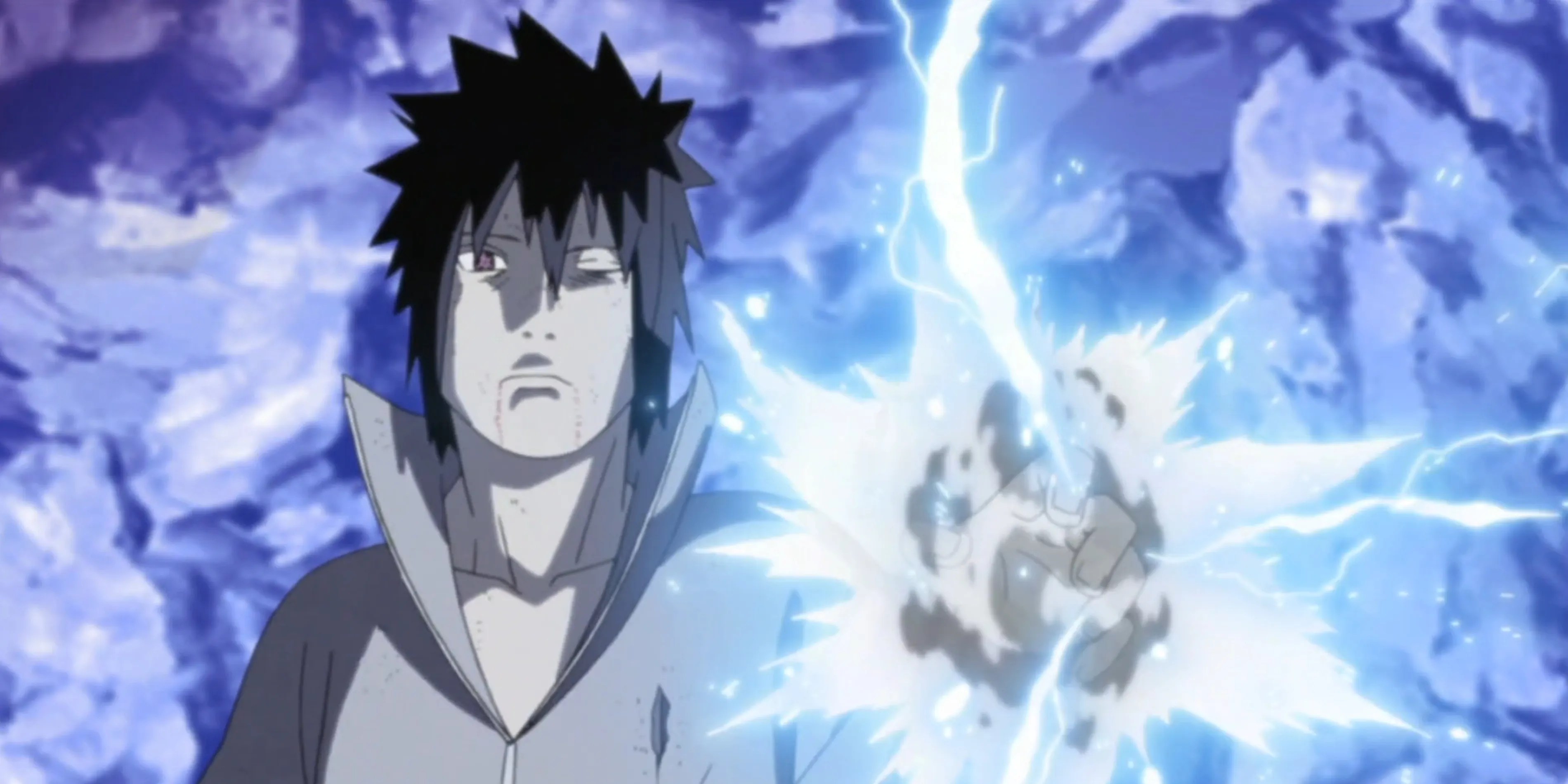 Sasuke using Chidori vs Naruto