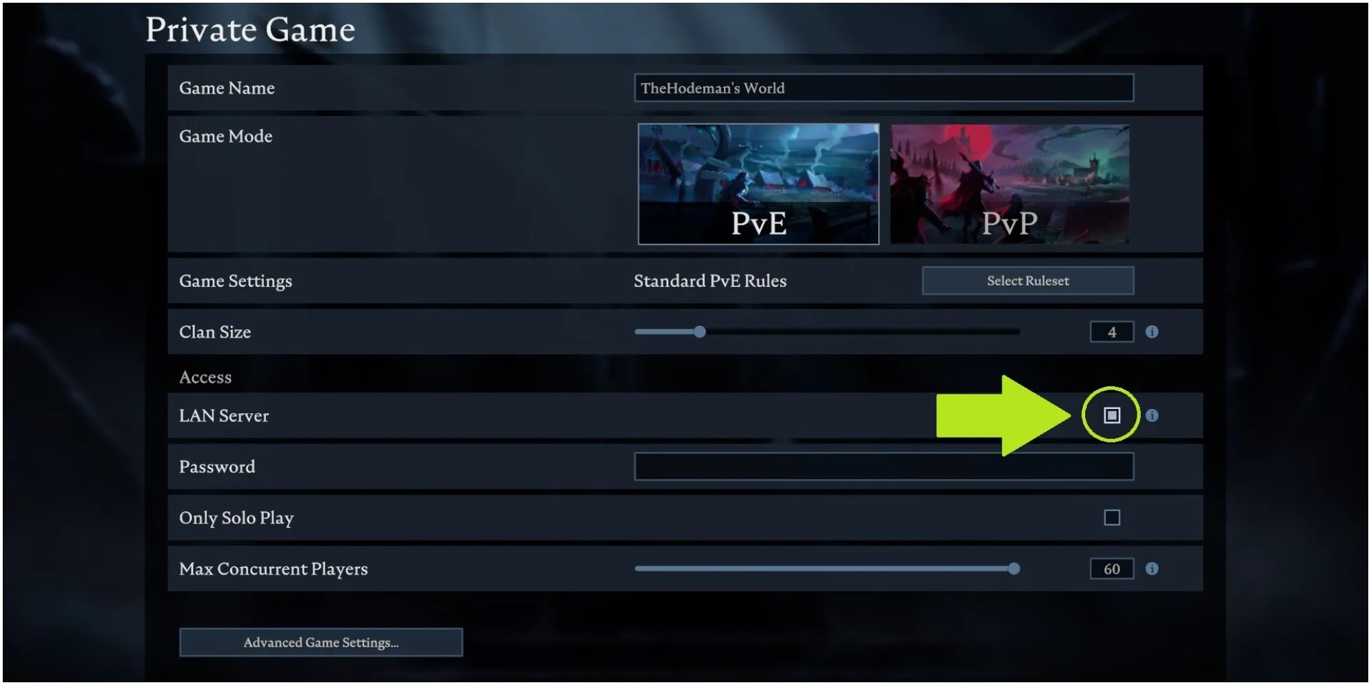 V Rising Making The Game LAN Only