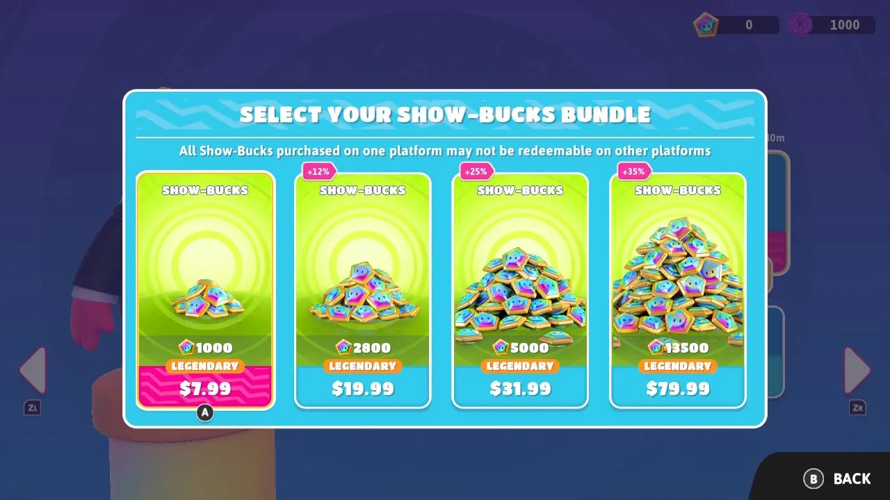 buying show bucks fall guys microtransactions