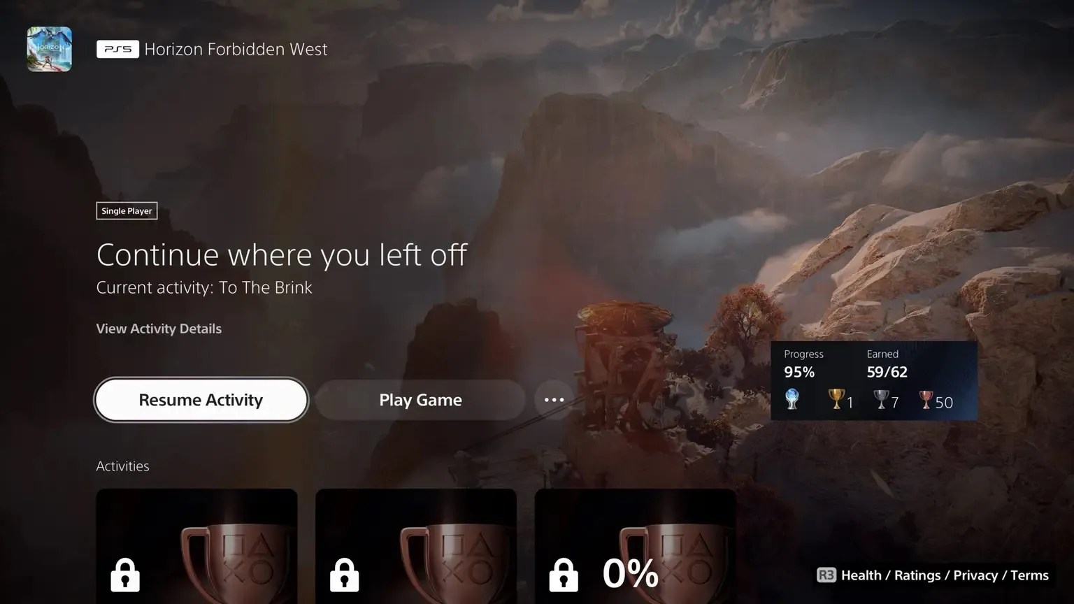 ps5 ui resume activity