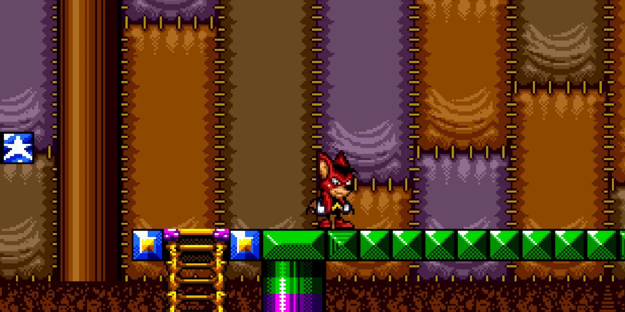 Exploring a level in Aero The Acro-Bat 2