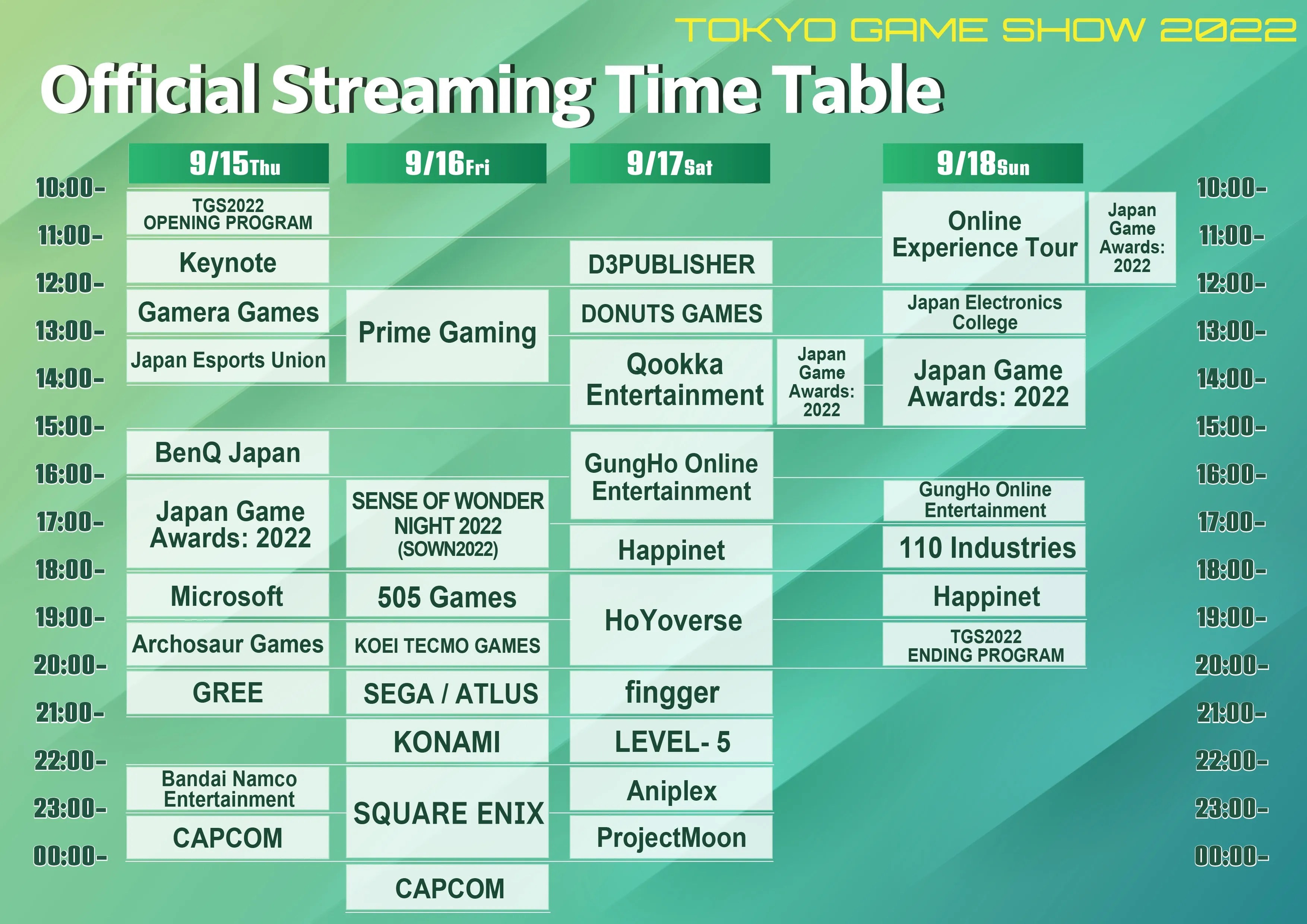 TGS-schedule