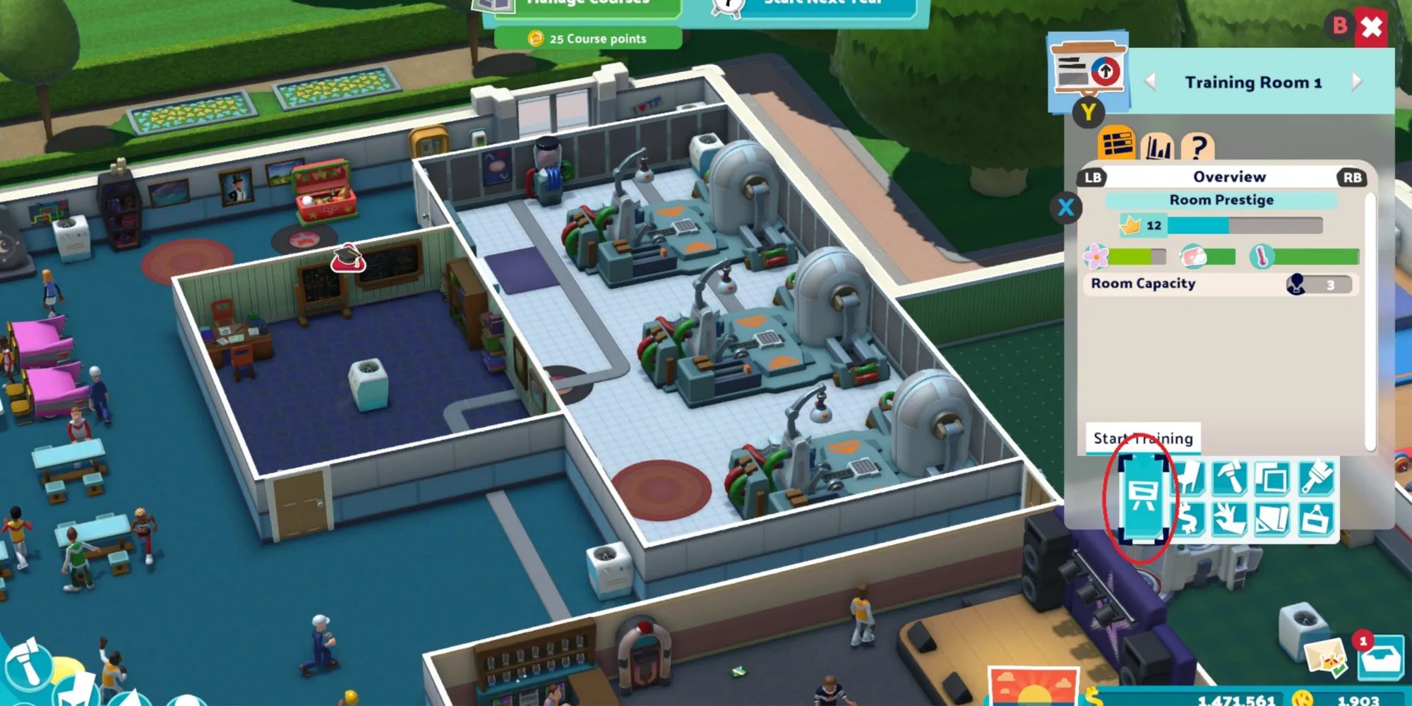 Two Point Campus Button To Get Training Started