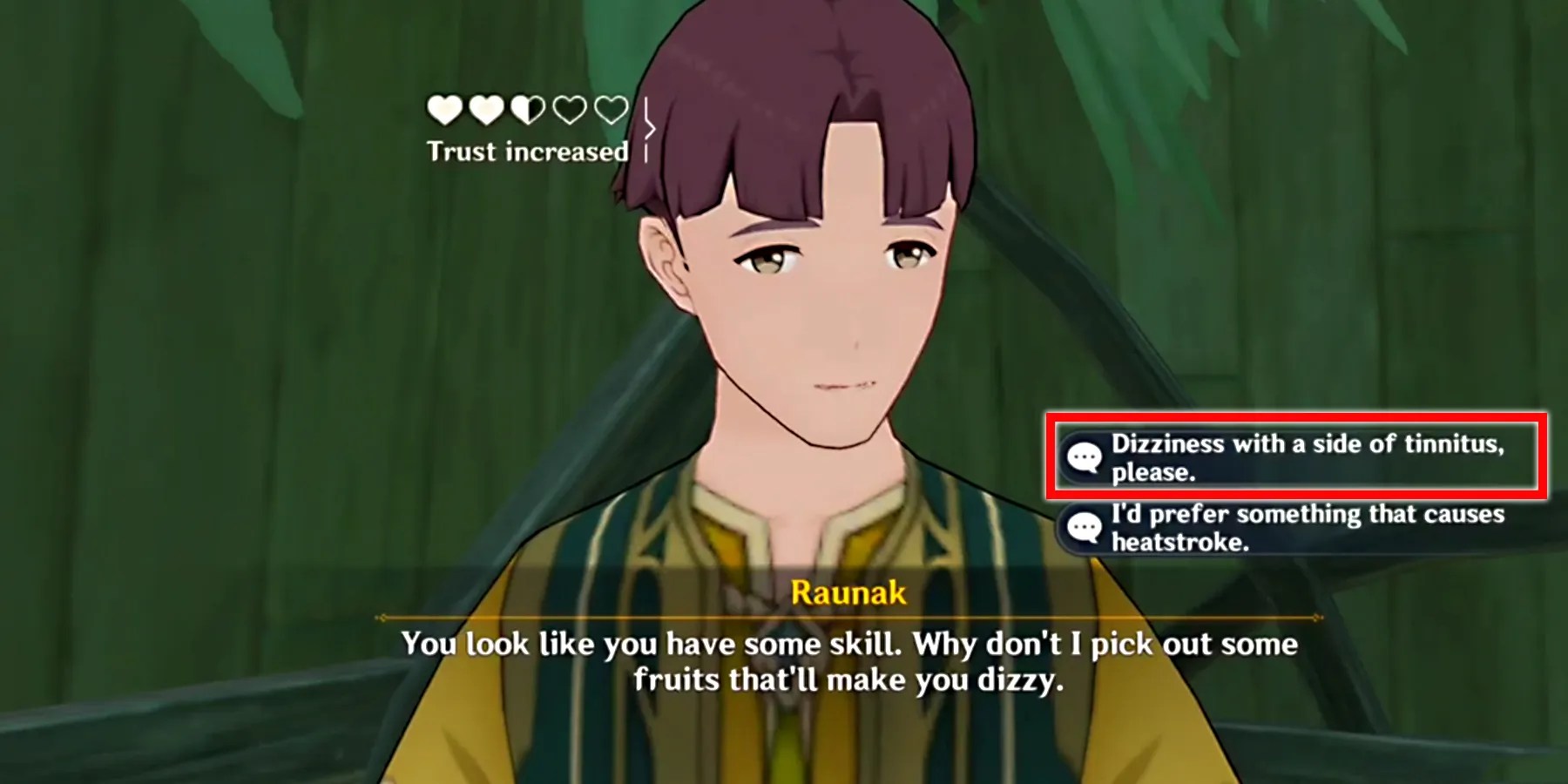 raunak second question answer in genshin impact