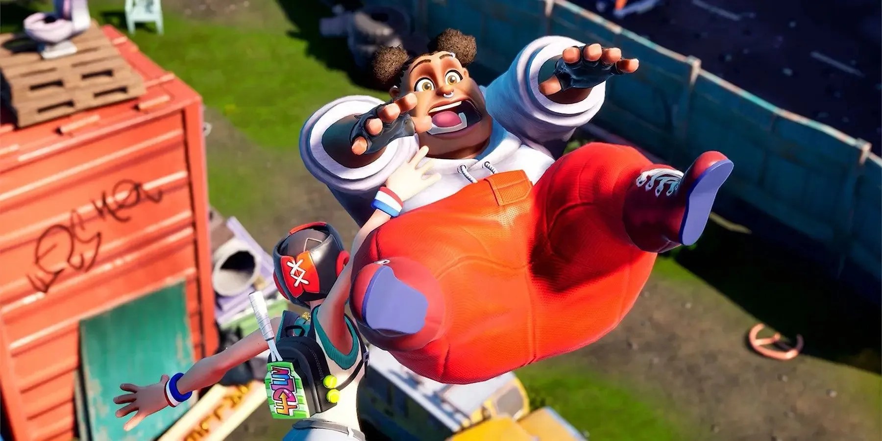rumbleverse player grabbing another player