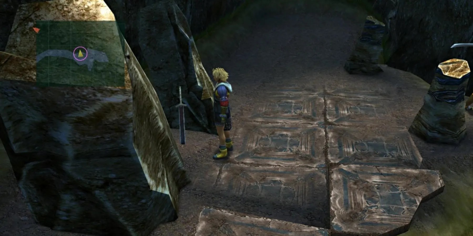 Tidus finds a Rusty Sword in Final Fantasy 10