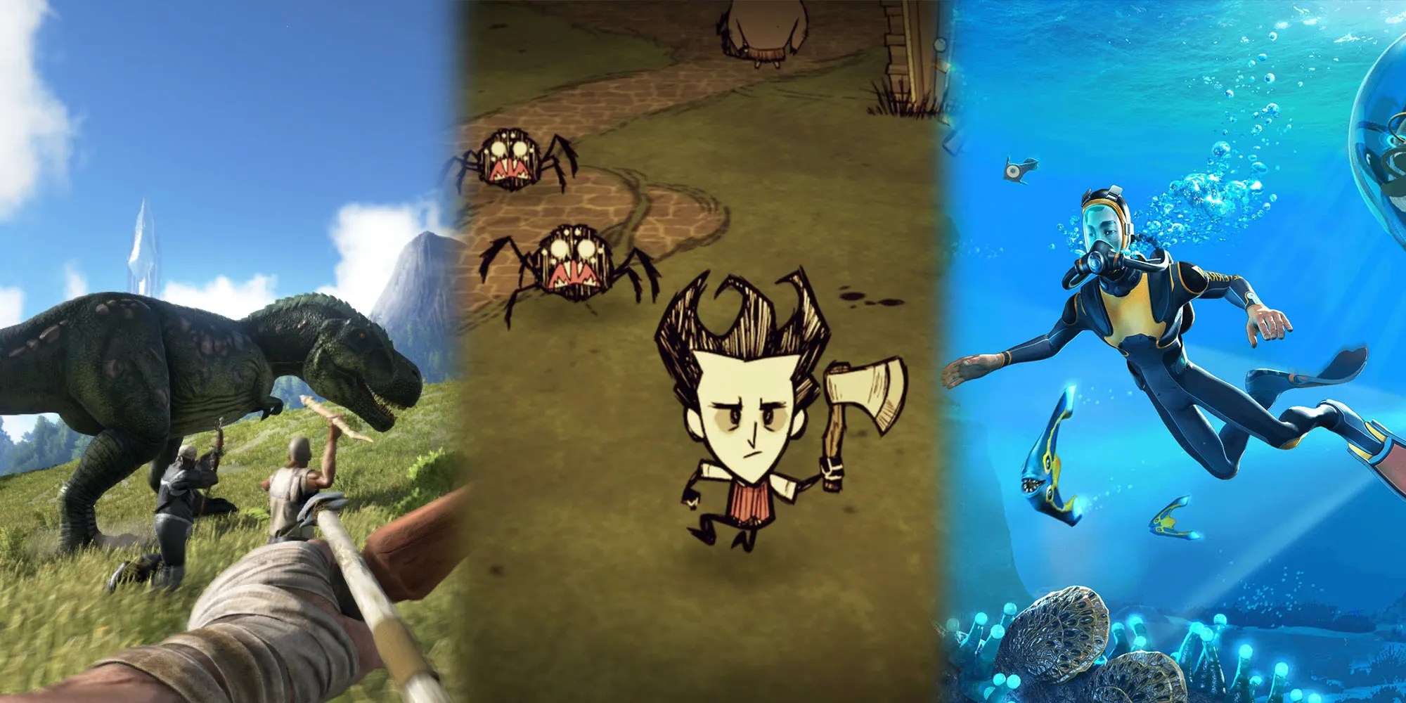 Survival Game Examples With Screenshots From Ark, Dont Starve, and Subnautica