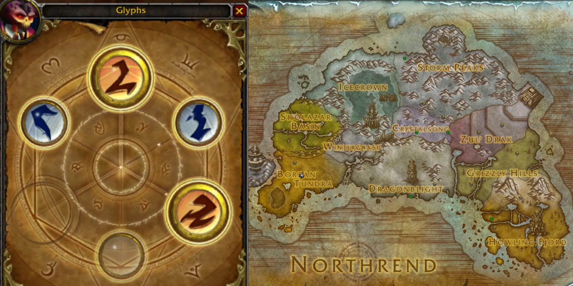 split image destruction glyphs map of nprthrend