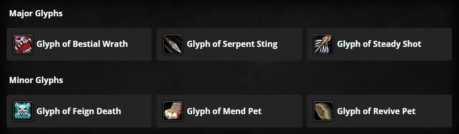 wrath hunter bm glyphs
