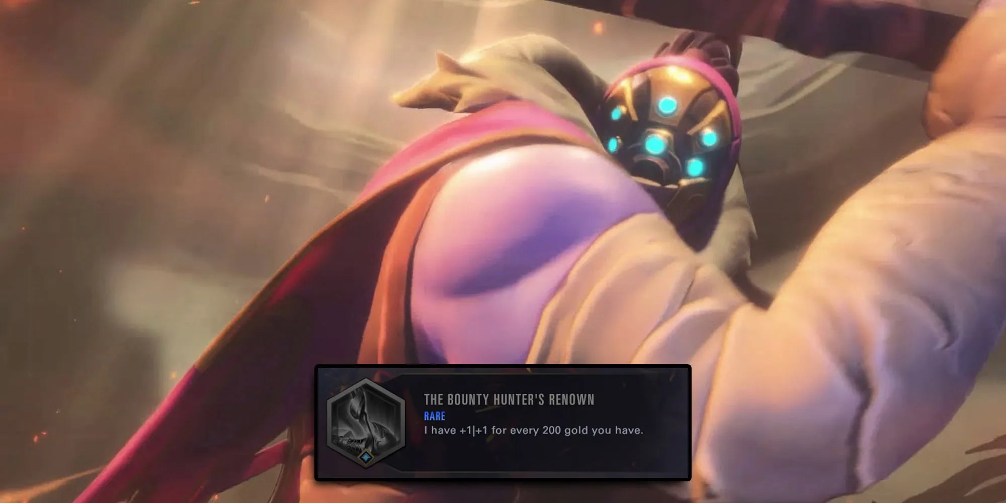 Legends Of Runeterra - The Bounty Hunters Renown Relic On Image From Jax Level Up Animation