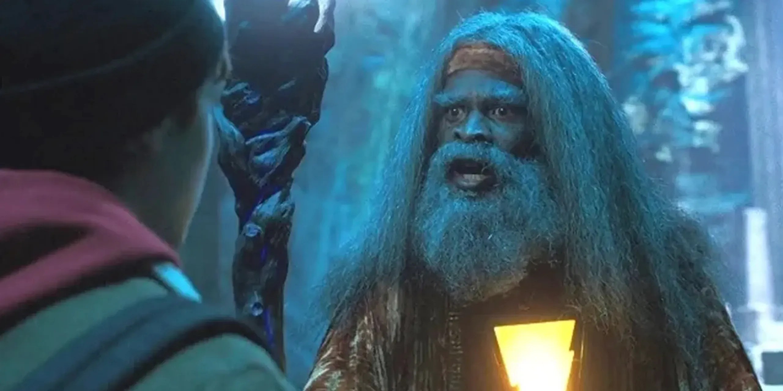 The Wizard talks to Billy Batson in Shazam