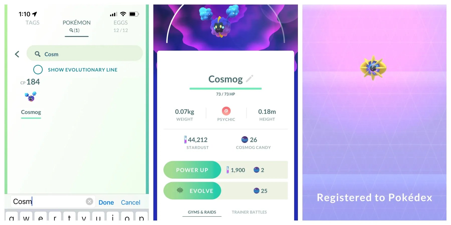 cosmog cosmoem evolve