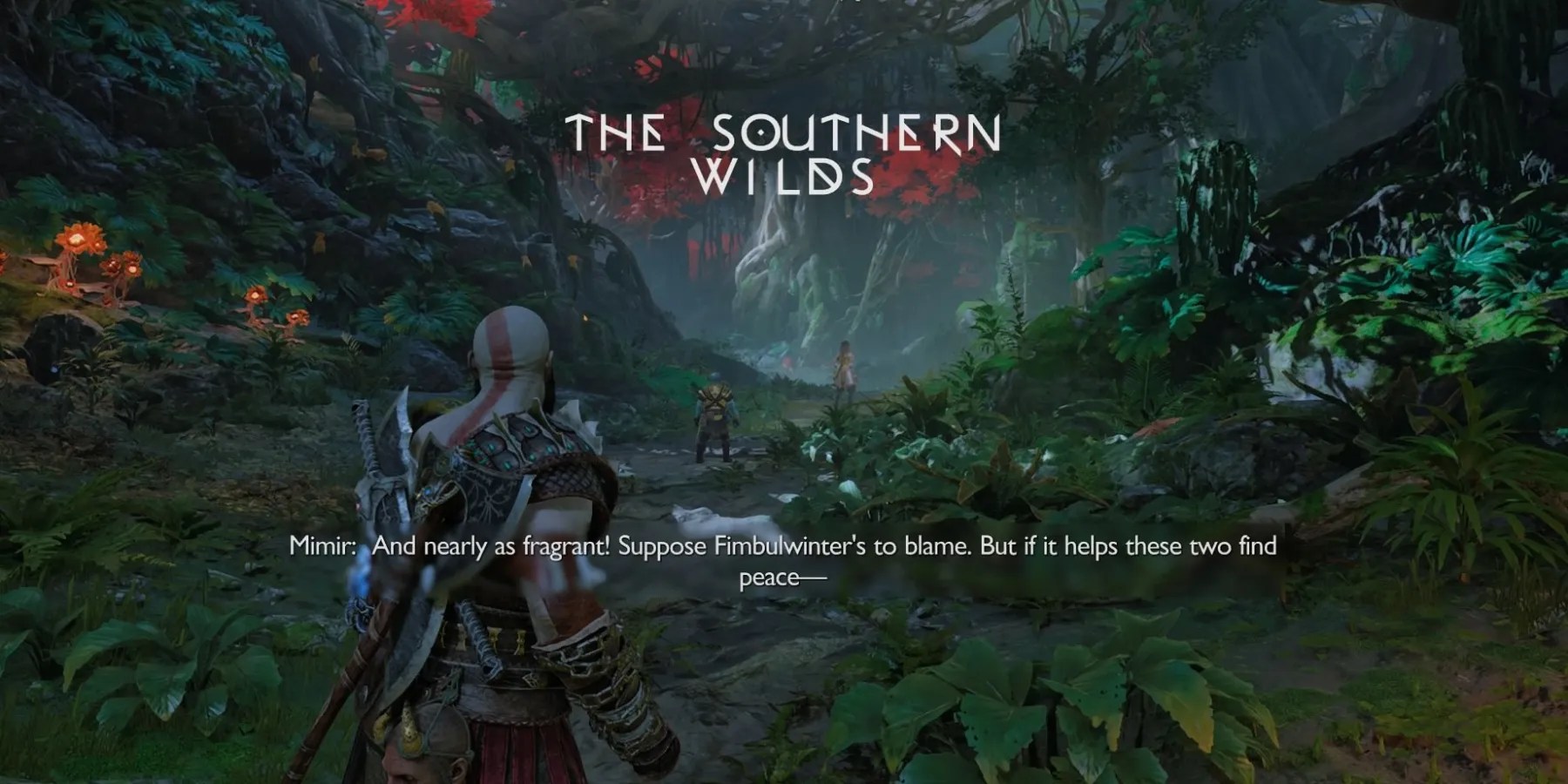 Kratos visits The Southern Wilds in God of War Ragnarok