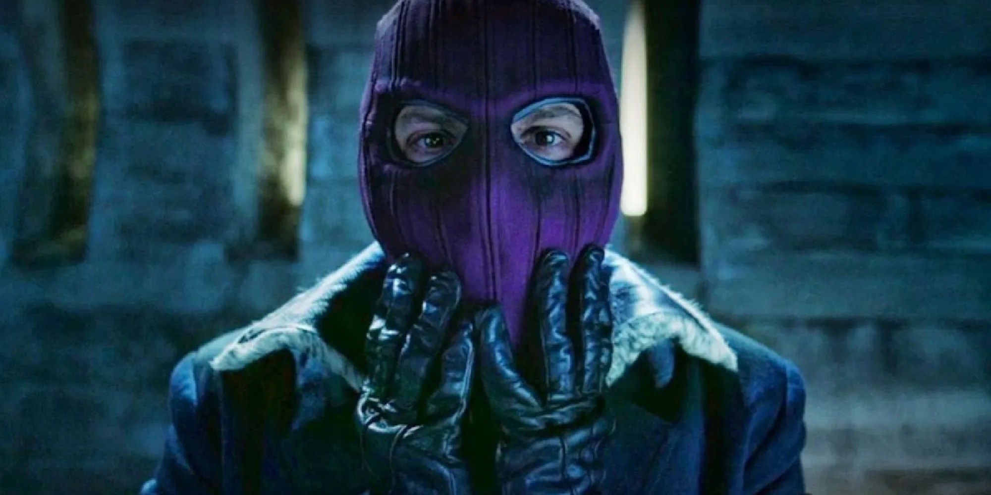 Baron Zemo donning a purple mask in Falcon &amp; Winter Soldier
