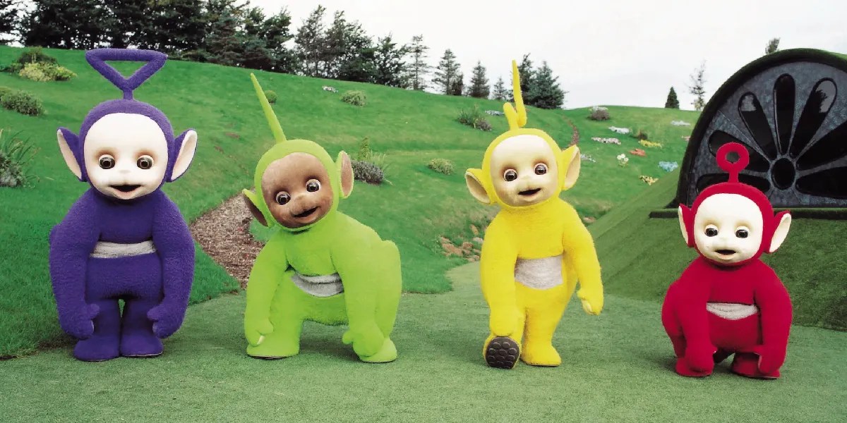 All four Teletubbies workout in the original series
