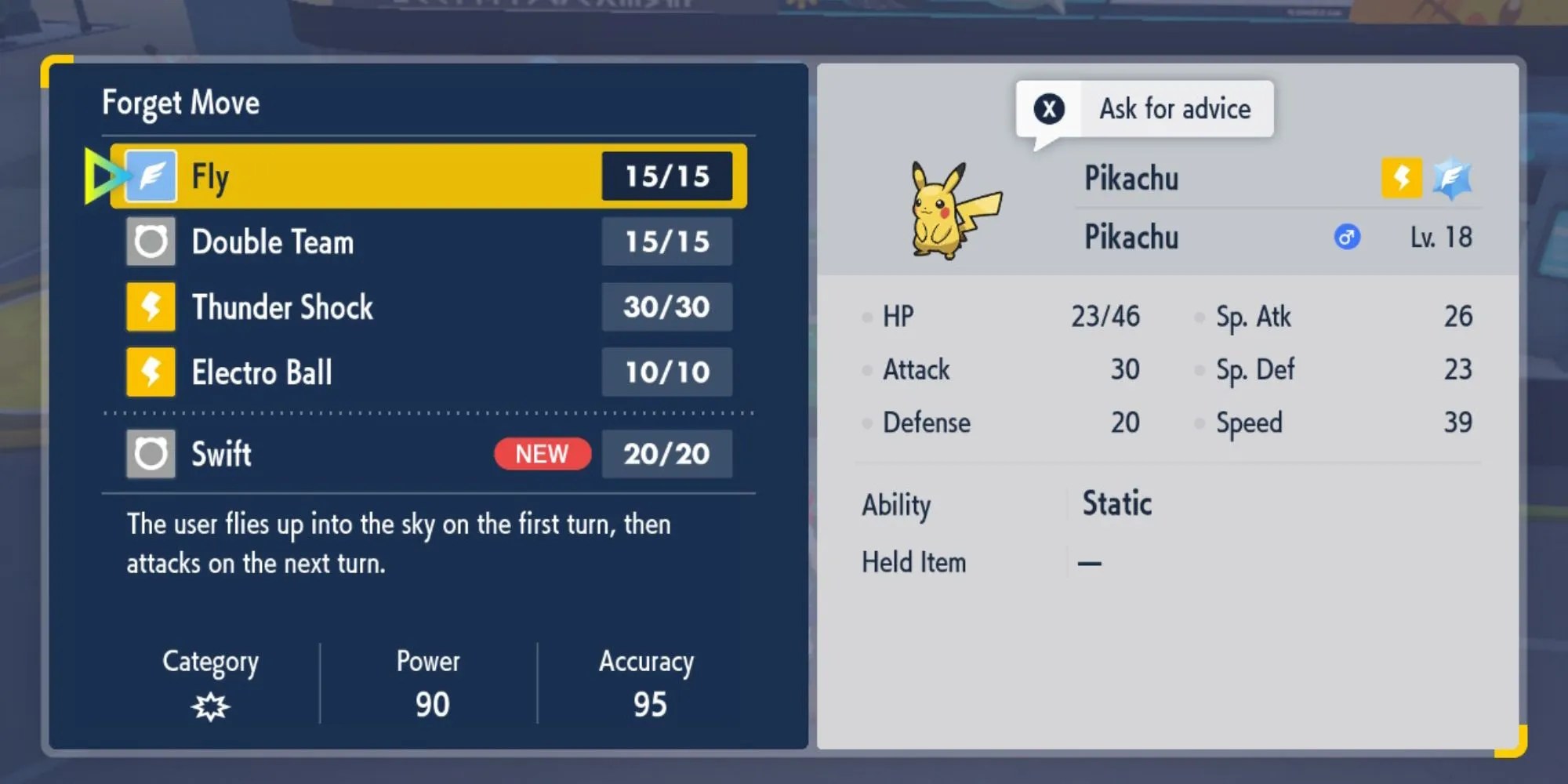 Picking moves to forget in Pokemon Scarlet & Violet