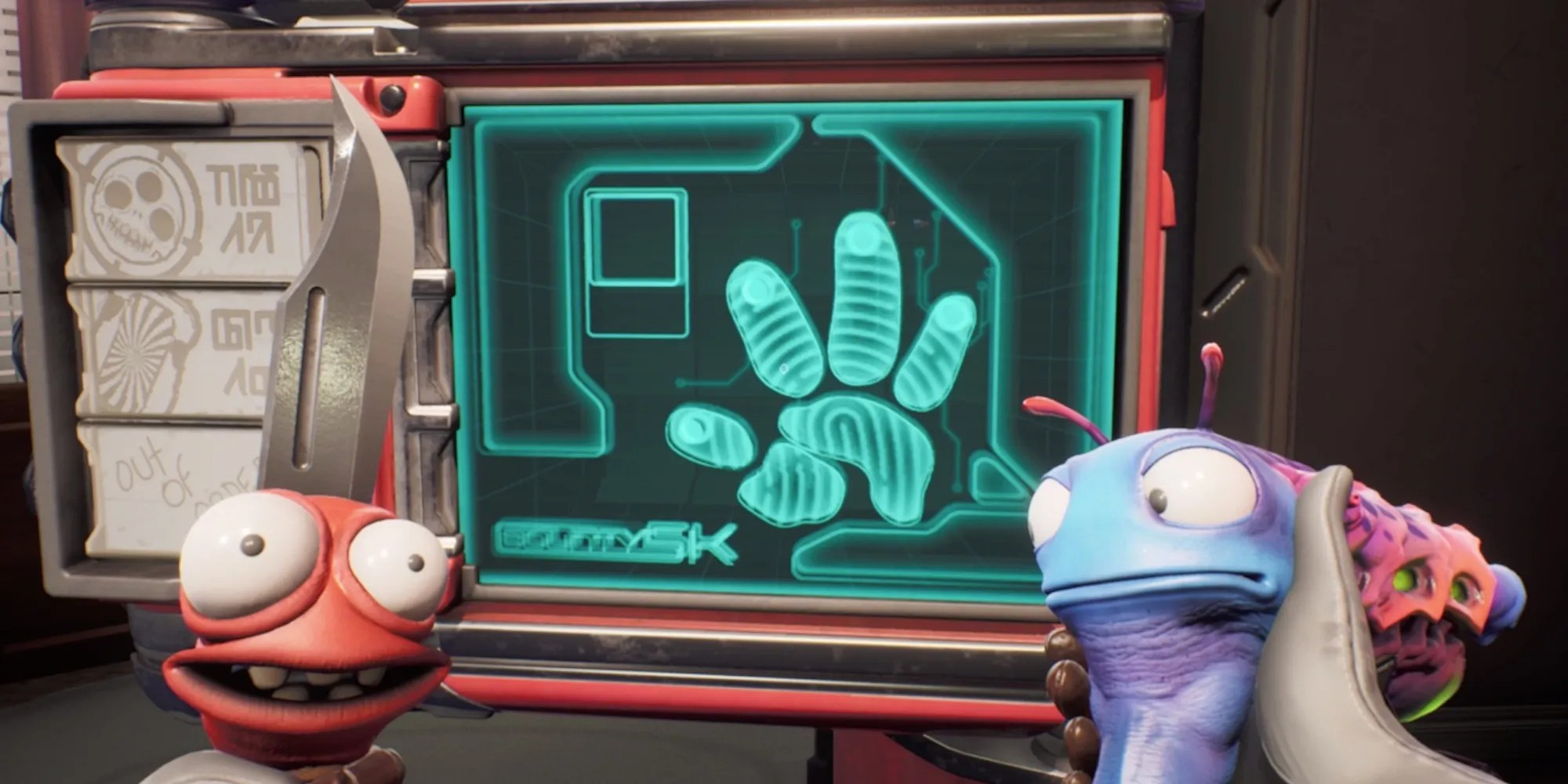 A cutscene featuring characters in High on Life