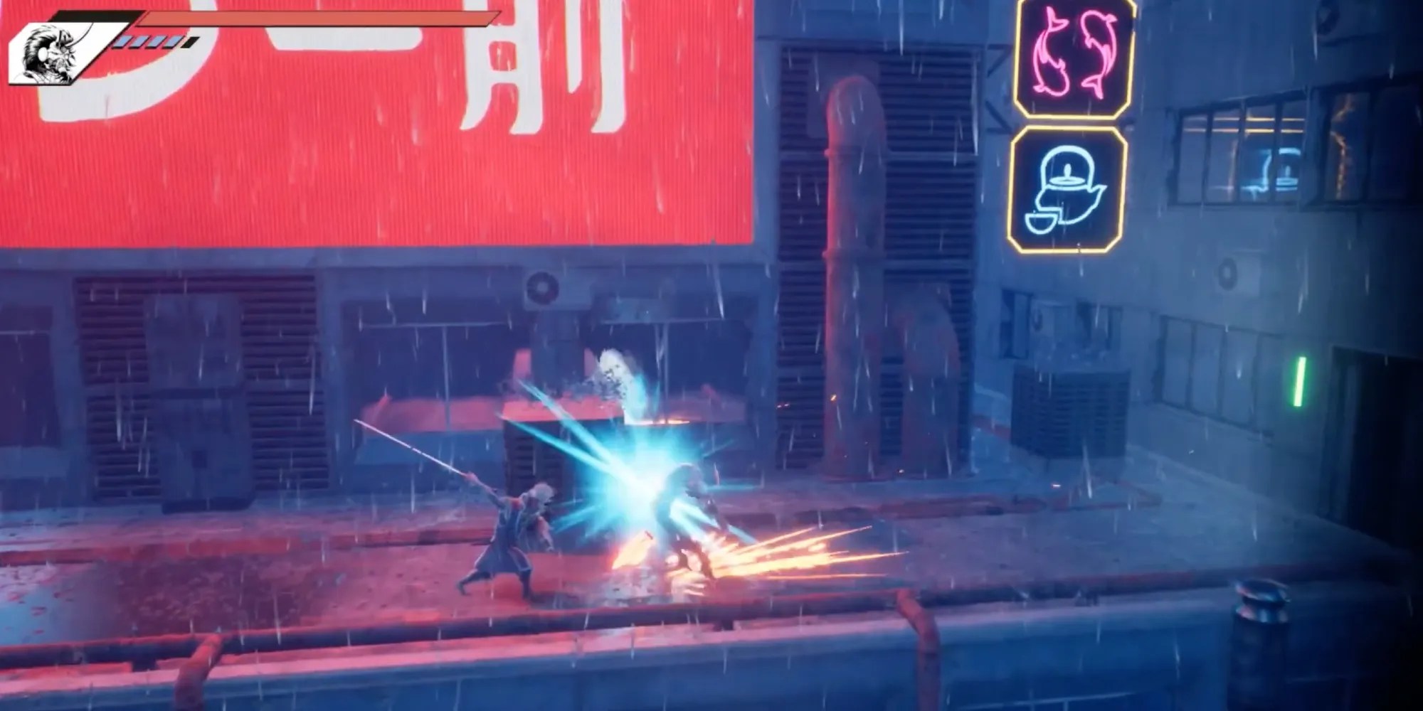 Player uses melee attack on an enemy in the game