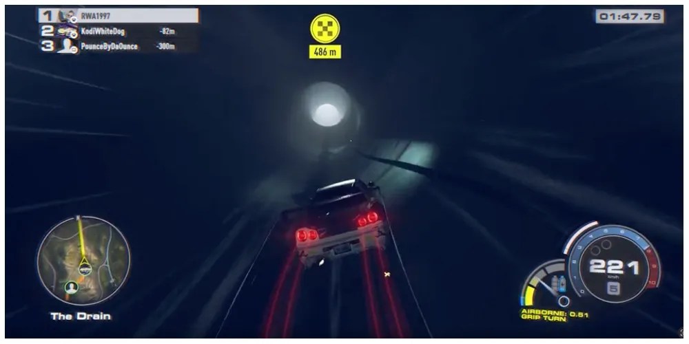 car racing in the Drain in Need For Speed Unbound