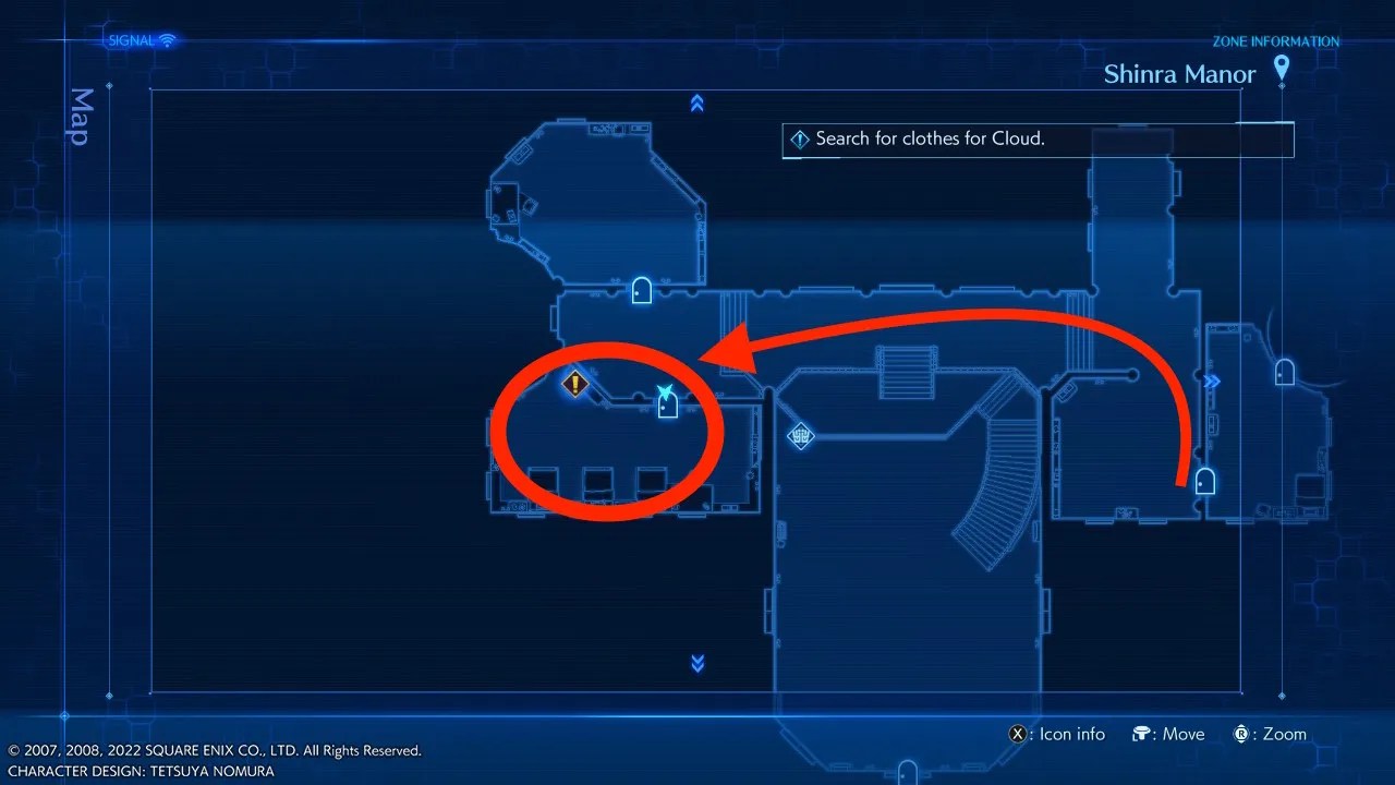 shinra manor crisis core dresser location