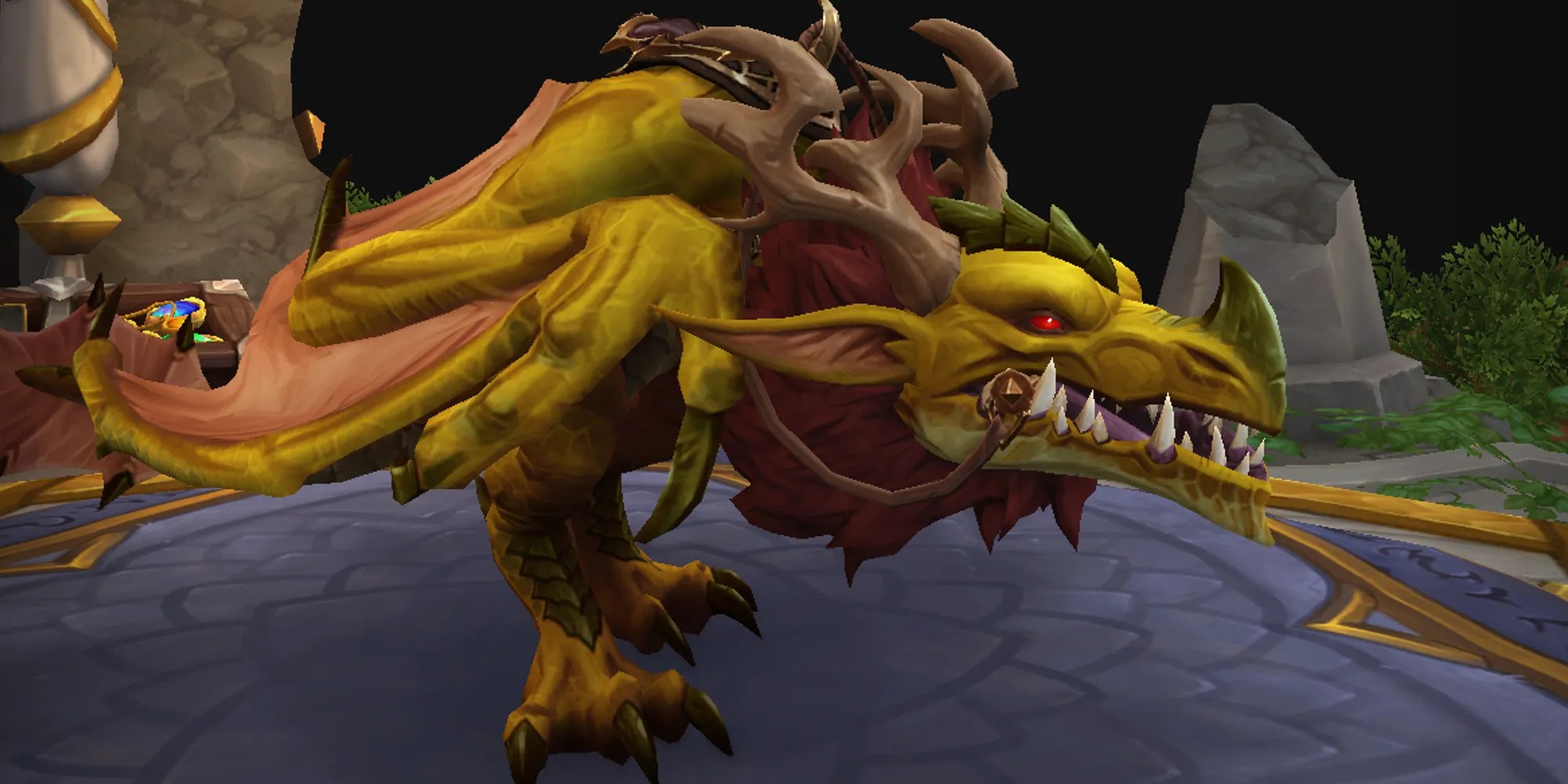 Yellow drake customization as seen in World of Warcraft Dragonflight