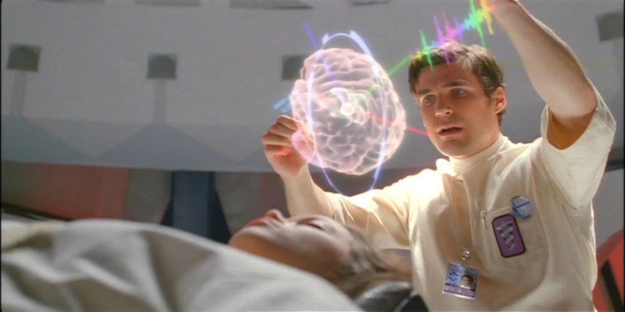 Simon analyses River&rsquo;s brain scan in a hospital
