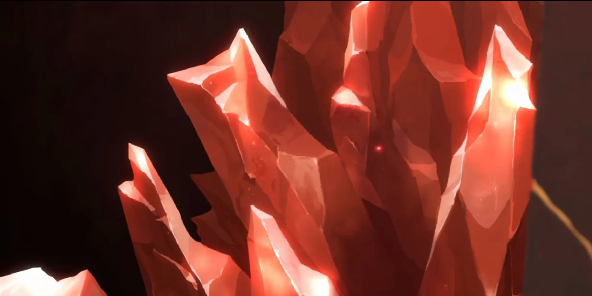 Knight Commander Meredith encased in red lyrium