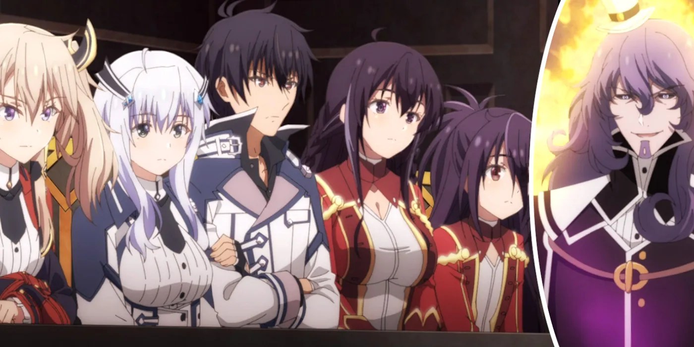 Misfit of Demon King Academy Season II episode 1, review Sasha and Misha Necron, Anos Voldigoad,  Eleonore and Zeshia with The Blaze King Erdomaid DittiJohn