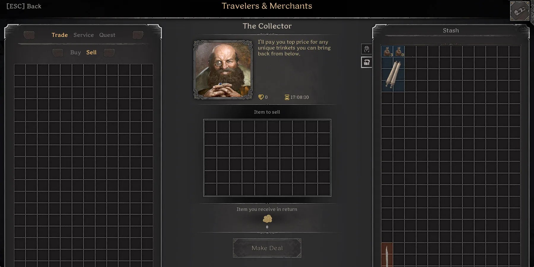 Dark and Darker - Selling Ancient Scroll To The Collector